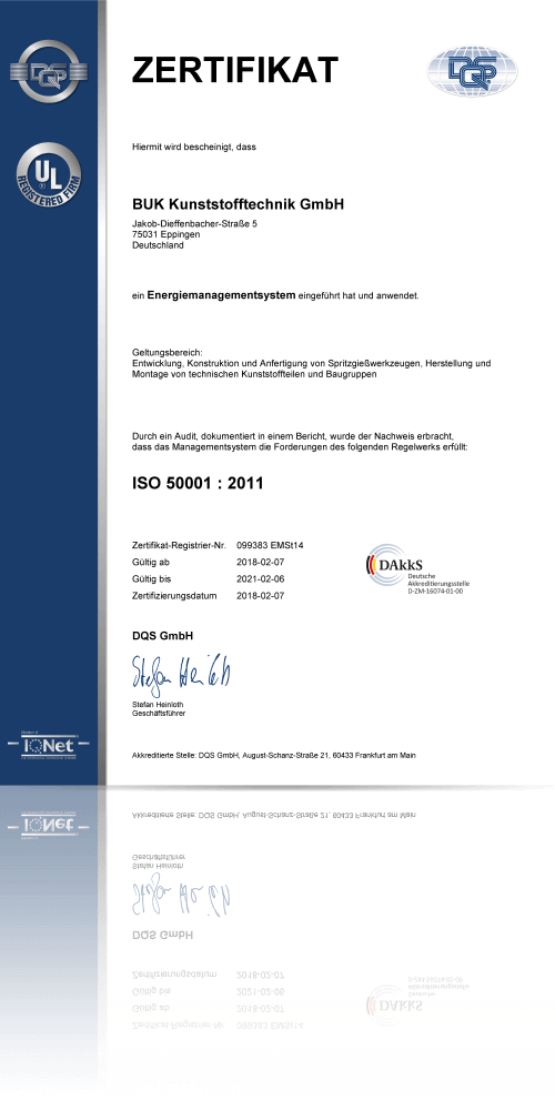Zertifikat ISO 50001:2011