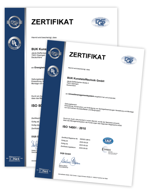 Certificates Energy Management and Environmental Management